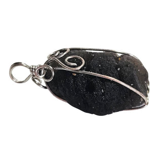 Raw Tektite Pendant Wire Wrapped Meteorite Glass Grounding Stone