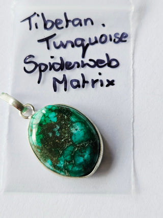 Tibetan Turquoise Sterling Silver Pendant 1 Natural Stone Handcrafted Jewelry Genuine Gemstone Necklace