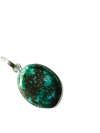 Tibetan Turquoise Sterling Silver Pendant 1 Natural Stone Handcrafted Jewelry Genuine Gemstone Necklace