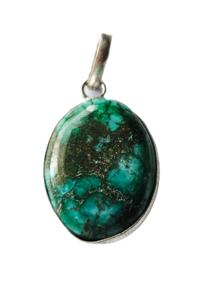Tibetan Turquoise Sterling Silver Pendant 1 Natural Stone Handcrafted Jewelry Genuine Gemstone Necklace