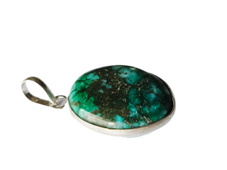 Tibetan Turquoise Sterling Silver Pendant 1 Natural Stone Handcrafted Jewelry Genuine Gemstone Necklace