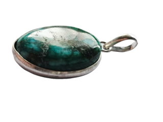 Tibetan Turquoise Sterling Silver Pendant 1 Natural Stone Handcrafted Jewelry Genuine Gemstone Necklace