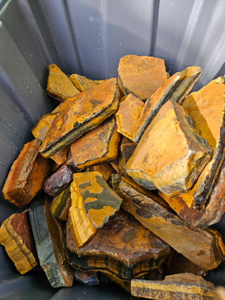 Rough Tigers Eye Pieces Bulk Raw Chatoyant Golden Crystal Gemstone Variety