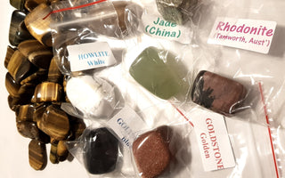 TIGER EYE  Tumbles + 7 Huge Tumbled Gems