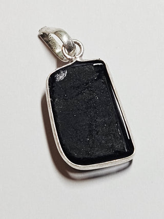 Black Schorl Tourmaline Sterling Silver Pendant 4 Natural Stone Handcrafted Jewelry Genuine Gemstone Necklace