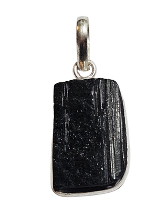 Black Schorl Tourmaline Sterling Silver Pendant 4 Natural Stone Handcrafted Jewelry Genuine Gemstone Necklace