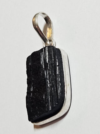 Black Schorl Tourmaline Sterling Silver Pendant 4 Natural Stone Handcrafted Jewelry Genuine Gemstone Necklace