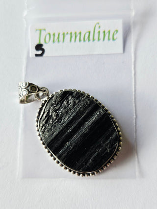 Black Schorl Tourmaline Sterling Silver Pendant 5 Natural Stone Handcrafted Jewelry Genuine Gemstone Necklace