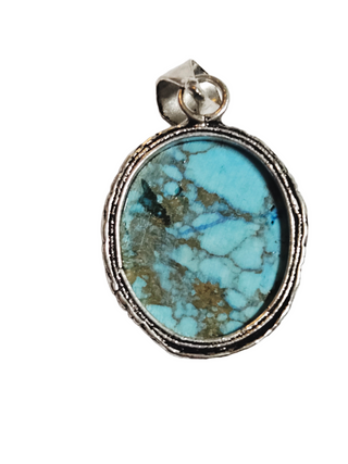 Turquoise Sterling Silver Pendant 1 Natural Stone Handcrafted Jewelry Genuine Gemstone Necklace