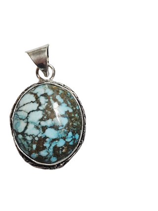 Turquoise Sterling Silver Pendant 1 Natural Stone Handcrafted Jewelry Genuine Gemstone Necklace