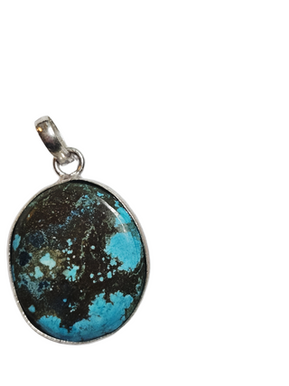 Turquoise Sterling Silver Pendant 2 Natural Stone Handcrafted Jewelry Genuine Gemstone Necklace