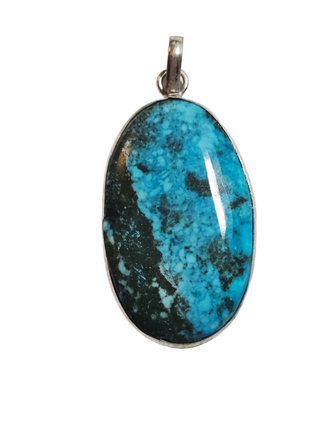 Turquoise Sterling Silver Pendant 3 Natural Stone Handcrafted Jewelry Genuine Gemstone Necklace