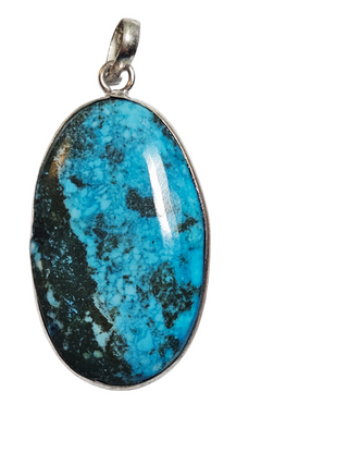 Turquoise Sterling Silver Pendant 3 Natural Stone Handcrafted Jewelry Genuine Gemstone Necklace