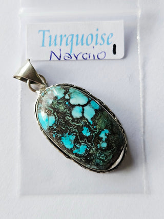 Navajo Turquoise Sterling Silver Pendant 1 Natural Stone Handcrafted Jewelry Genuine Gemstone Necklace