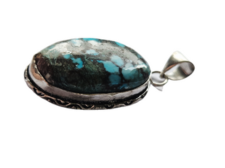 Navajo Turquoise Sterling Silver Pendant 1 Natural Stone Handcrafted Jewelry Genuine Gemstone Necklace