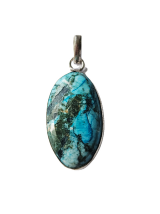 Navajo Turquoise Sterling Silver Pendant 2 Natural Stone Handcrafted Jewelry Genuine Gemstone Necklace