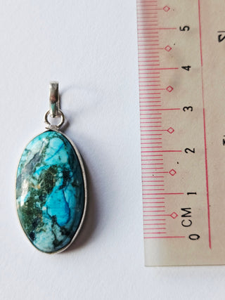Navajo Turquoise Sterling Silver Pendant 2 Natural Stone Handcrafted Jewelry Genuine Gemstone Necklace