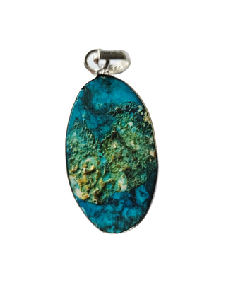 Navajo Turquoise Sterling Silver Pendant 2 Natural Stone Handcrafted Jewelry Genuine Gemstone Necklace