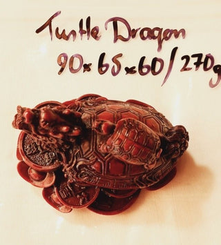 Abundance Turtle Statue Red Resin To Bring Good Fortune & Luck Feng Shui B8
