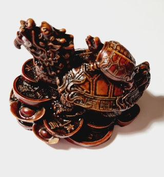 Abundance Turtle Statue Red Resin To Bring Good Fortune & Luck Feng Shui B8