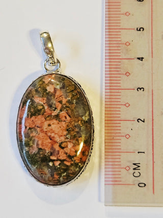 Unakite Sterling Silver Pendant 1 Natural Stone Handcrafted Jewelry Genuine Gemstone Necklace