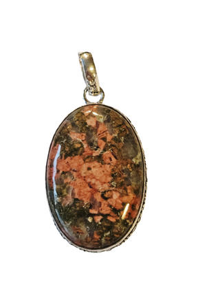 Unakite Sterling Silver Pendant 1 Natural Stone Handcrafted Jewelry Genuine Gemstone Necklace