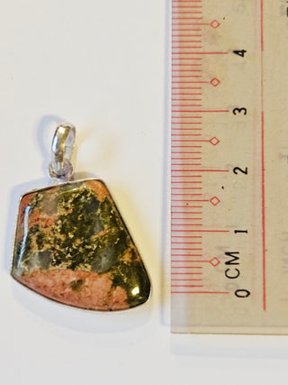 Unakite Sterling Silver Pendant 2 Natural Stone Handcrafted Jewelry Genuine Gemstone Necklace