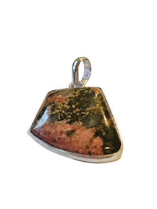 Unakite Sterling Silver Pendant 2 Natural Stone Handcrafted Jewelry Genuine Gemstone Necklace