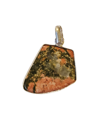Unakite Sterling Silver Pendant 2 Natural Stone Handcrafted Jewelry Genuine Gemstone Necklace