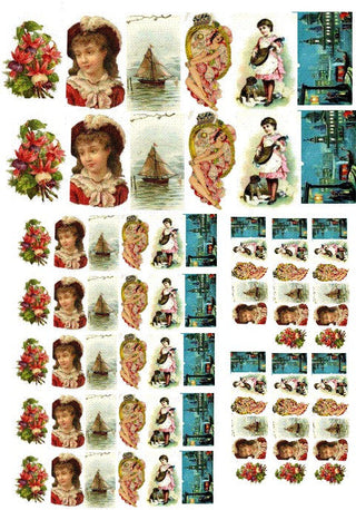 Pre Printed Water Slide Decal/ Dissolving/Tattoo Paper Antique Victorian