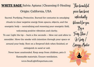 White Sage Smudge Stick Cleansing Healing Smudging Ritual Salvia Apiana 10cm