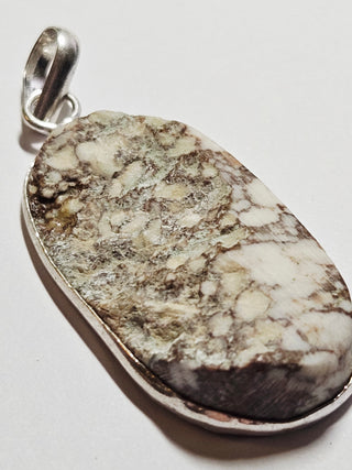 Wildhorse Jasper Long Oval Sterling Silver Pendant 2 Natural Stone Handcrafted Jewelry Genuine Gemstone Necklace