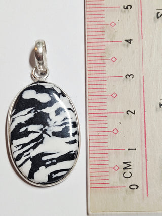 Zebra Jasper Sterling Silver Pendant 1 Natural Stone Handcrafted Jewelry Genuine Gemstone Necklace