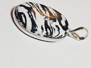 Zebra Jasper Sterling Silver Pendant 1 Natural Stone Handcrafted Jewelry Genuine Gemstone Necklace