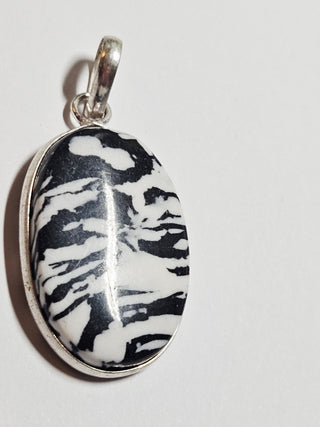 Zebra Jasper Sterling Silver Pendant 1 Natural Stone Handcrafted Jewelry Genuine Gemstone Necklace