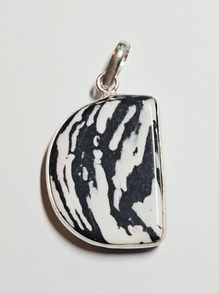 Zebra Jasper Sterling Silver Pendant 2 Natural Stone Handcrafted Jewelry Genuine Gemstone Necklace