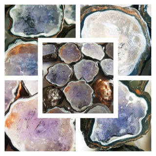 Geode Agate Crystal Specimen Soap Bar Large Size bar (WS available) Gift Boxed + Stand