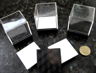 Crystal Mineral Display Box Clear Lid Black Geometric Stage Australian Made