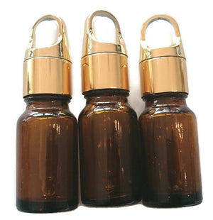10ml Amber Glass Bottles + Gold Squeeze cap