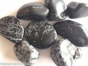 Snowflake Obsidian Gemstones Tumbled x 4 pieces