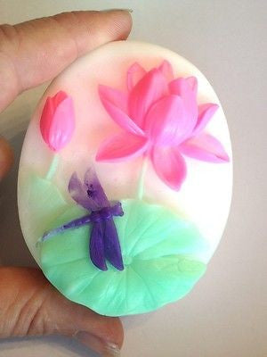 Dragonfly on Lotus Oval Silicone Mould LAST ONE SPECIAL