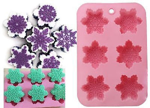 Snowflakes Silicone Soap Tray Mould (6 Cavity)