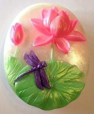 Dragonfly on Lotus Oval Silicone Mould LAST ONE SPECIAL
