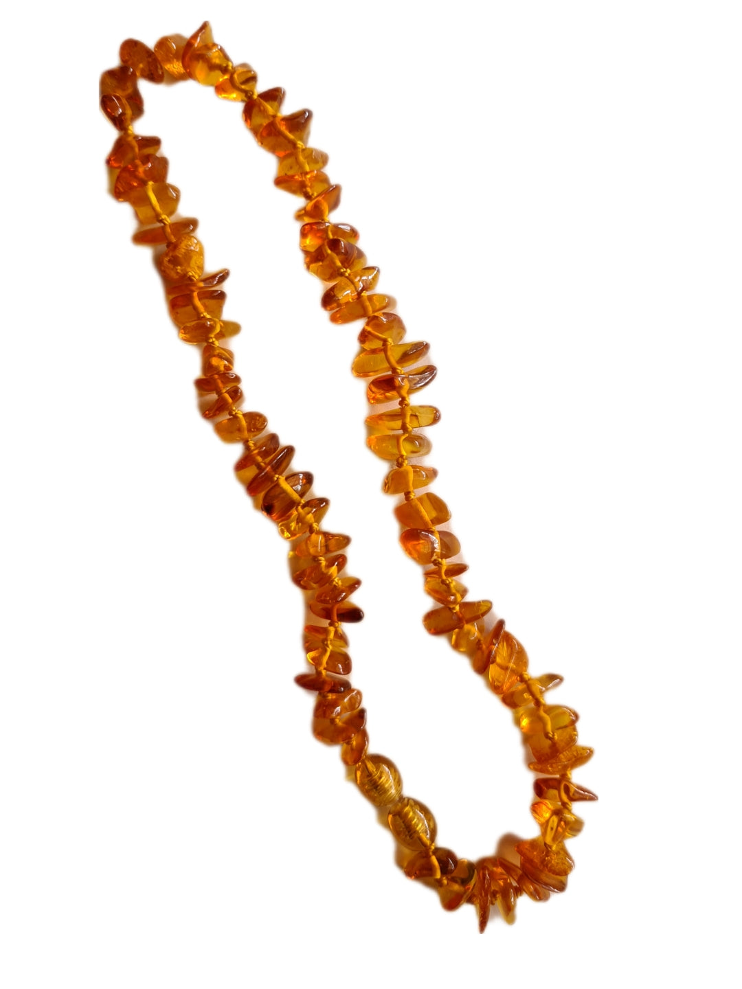 Necklace Amber Tumbled Beads, Genuine