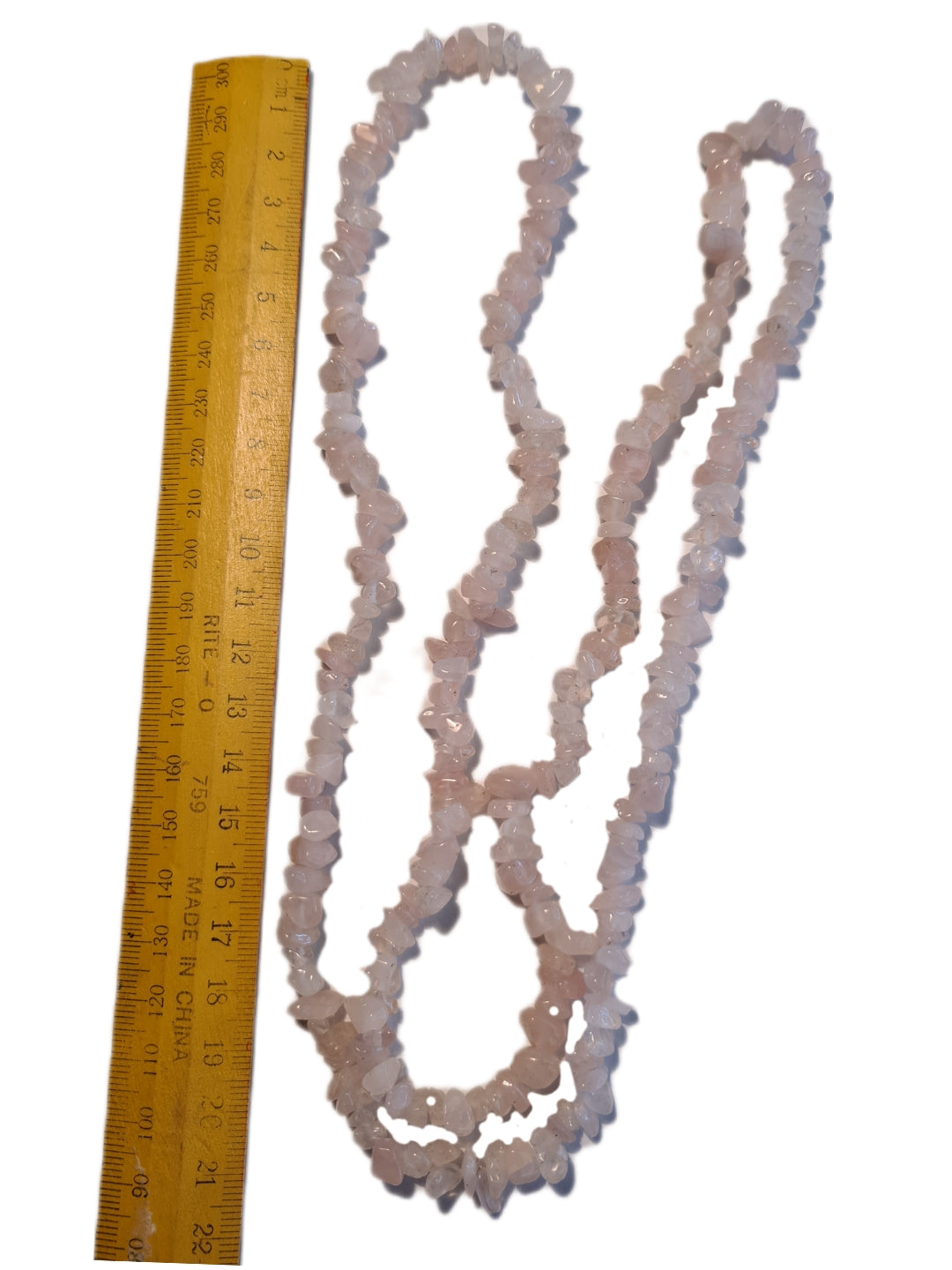 Necklace Rose Quartz Tumbled Beads, Genuine