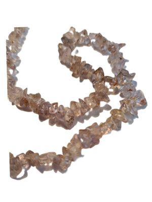 Necklace Smoky Quartz Tumbled Beads, Genuine