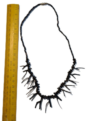 Necklace BLACK CORAL Tumbled Beads, Genuine