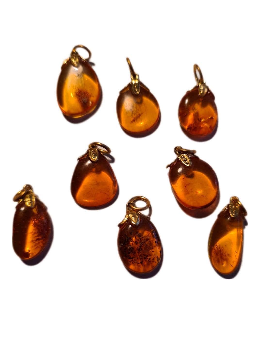 Amber Tumbled Polished Gemstone Pendant