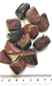 Brown and Black Obsidian Tumbled Polished Gemstone Specimens x 3