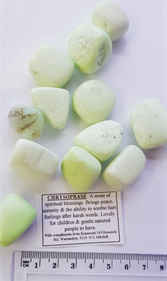 Citron Chrysoprase Tumbled Polished Gemstone Specimen